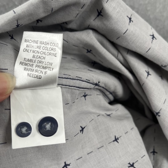 Johnston & Murphy Men's 2X Short Sleeve Button Up Casual Blue w Airplanes - Picture 8 of 9